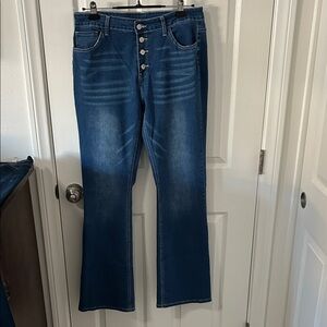 Kunmi Women’s Blue Flare & Wide Leg Jeans, Size 14
